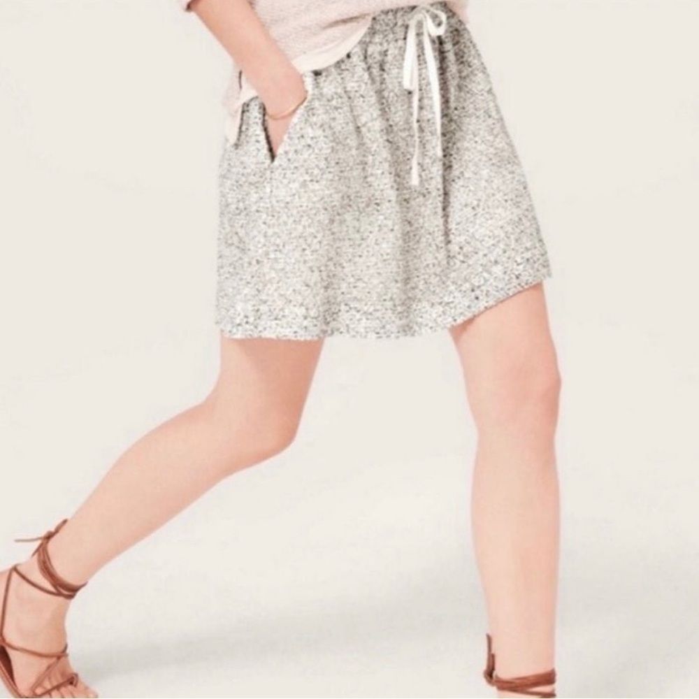 Lou & Grey Lace Overlay Drawstring Mini Skirt Size L